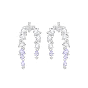 Blooming Wisteria Flower Sterling Silver Drop Earrings