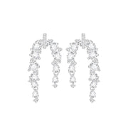 Blooming Wisteria Flower Sterling Silver Drop Earrings