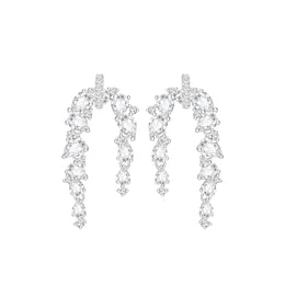 Blooming Wisteria Flower Sterling Silver Drop Earrings