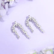 Blooming Wisteria Flower Sterling Silver Drop Earrings