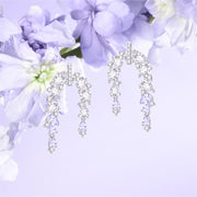 Blooming Wisteria Flower Sterling Silver Drop Earrings