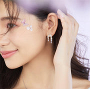 Blooming Wisteria Flower Sterling Silver Drop Earrings