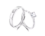 Love-themed open-ended couple rings
