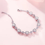 Ms Charming Halo Heart スターリングシルバー テニスブレスレット