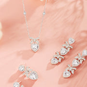 ハートキス シュガーボウ＆ハート CZ スターリングシルバーネックレス