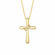Puffy Cross 14K Yellow Gold Necklace