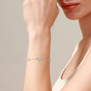 Starlight Butterfly Luminous Enamel Sterling Silver Bracelet