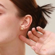 Heart 14K Yellow Gold Stud Earrings