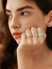 Classic Round Cut Solitaire Moissanite Sterling Silver Ring