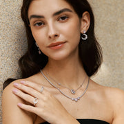 Pink Dream Moon Star Sterling Silver Dangling Earrings