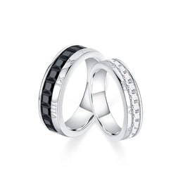 Time Together Couples Promise Sterling Silver Rings