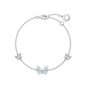 Starlight Butterfly Luminous Enamel Sterling Silver Bracelet
