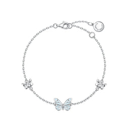 Starlight Butterfly Luminous Enamel Sterling Silver Bracelet