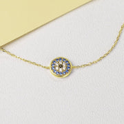 ブルーイーブルアイ 14Kソリッドイエローゴールドブレスレット