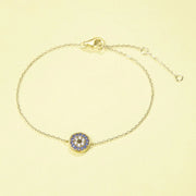 ブルーイーブルアイ 14Kソリッドイエローゴールドブレスレット