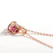 Pink Tourmaline Dainty 14K Rose Gold Necklace
