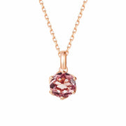 Pink Tourmaline Dainty 14K Rose Gold Necklace