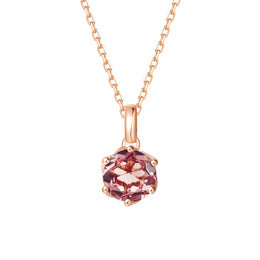 Pink Tourmaline Dainty 14K Rose Gold Necklace
