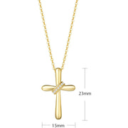 Puffy Cross 14K Yellow Gold Necklace