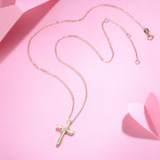 Puffy Cross 14K Yellow Gold Necklace