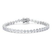 Heartline Heart-Shaped Sterling Silver Tennis Bracelet