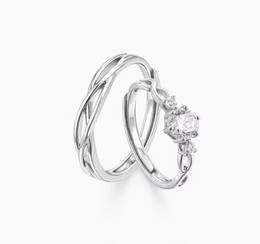 Concentric Knot Couple Rings, Adjustable Open Rings