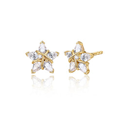 Ms Vega Twinkling Star Alpha Lyrae Sterling Silver Stud Earrings