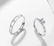 Love-themed open-ended couple rings