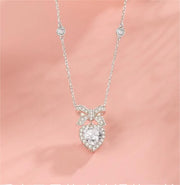 ハートキス シュガーボウ＆ハート CZ スターリングシルバーネックレス