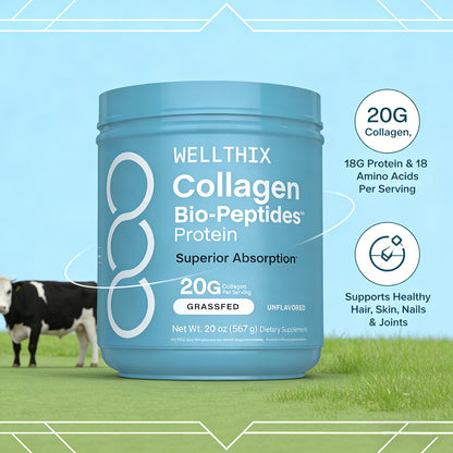 Collagen Biopeptide Powder 20 oz - Grass-fed Protein - Premium Formula with 18 Essential Amino Acids