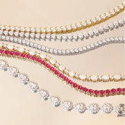 Heartline Heart-Shaped Sterling Silver Tennis Bracelet