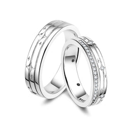 Starlit Melody Sterling Silver Star Matching Rings