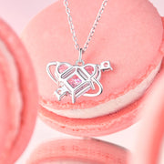 Sweetheart Pink Planet Sterling Silver Necklace