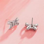 Honey Doll Bow Tie Sterling Silver Stud Earrings