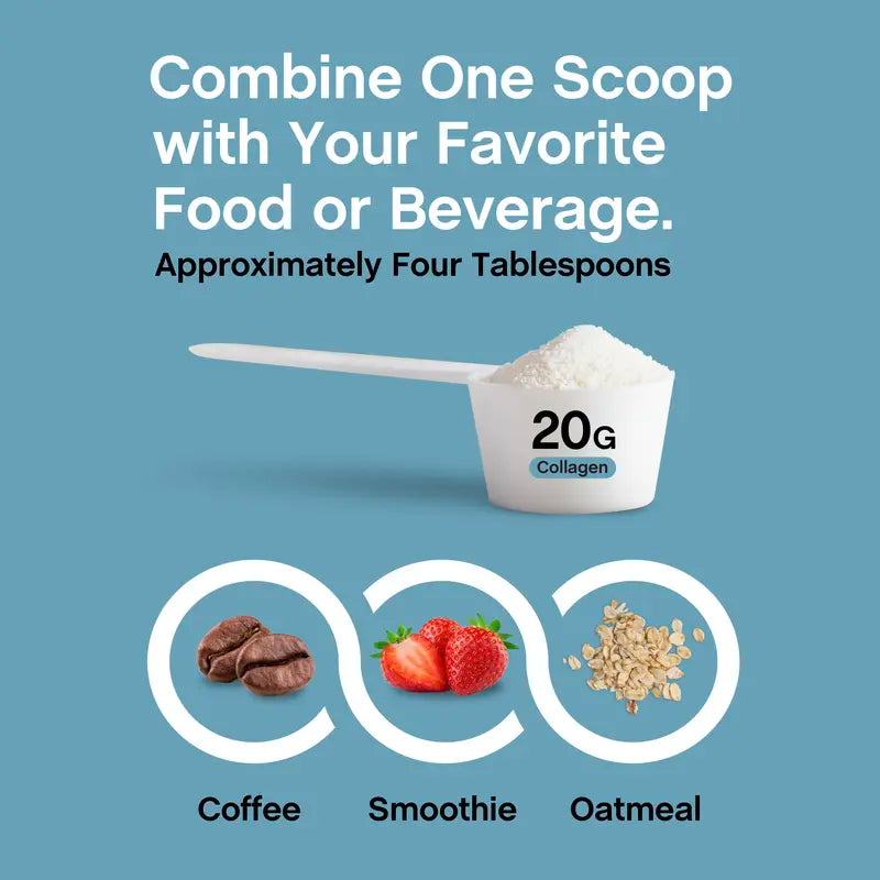 Collagen Biopeptide Powder 20 oz - Grass-fed Protein - Premium Formula with 18 Essential Amino Acids