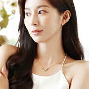 Rainbow Ruffle Colored Sapphires 14K Yellow Gold Necklace