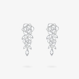 Blooming Rose Sterling Silver Drop Earrings