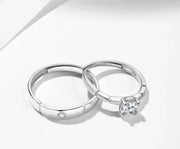 Love-themed open-ended couple rings