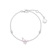 Sweetheart Pink Planet Sterling Silver Bracelet