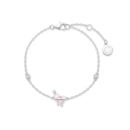 Sweetheart Pink Planet Sterling Silver Bracelet