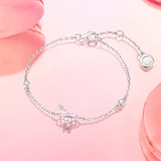 Sweetheart Pink Planet Sterling Silver Bracelet