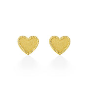 Heart 14K Yellow Gold Stud Earrings