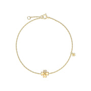 ラッキークローバー フローラル 18Kイエローゴールド ブレスレット