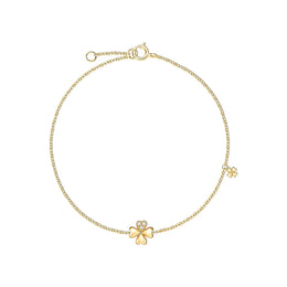 Lucky Clover Floral 18K Yellow Gold Bracelet