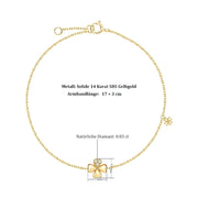 ラッキークローバー フローラル 18Kイエローゴールド ブレスレット