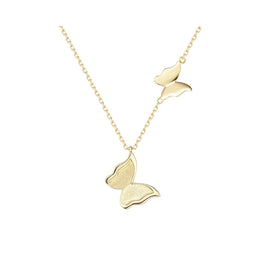 Twinkling Kiss Butterfly 14K Yellow Gold Necklace