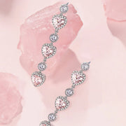 Ms Charming Halo Heart Sterling Silver Drop Earrings