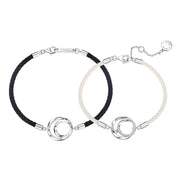 Always & Forever Couples Promise Matching Sterling Silver Bracelets