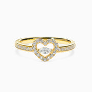 Outline Heart Marquise Zirconia Promise Ring