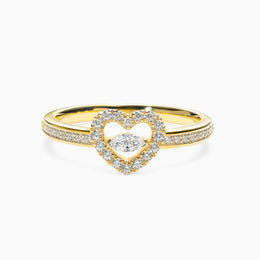 Outline Heart Marquise Zirconia Promise Ring